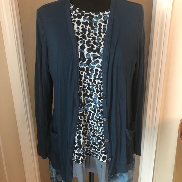 LOGO by Lori Goldstein knit watercolor print top - Picture 6 of 6